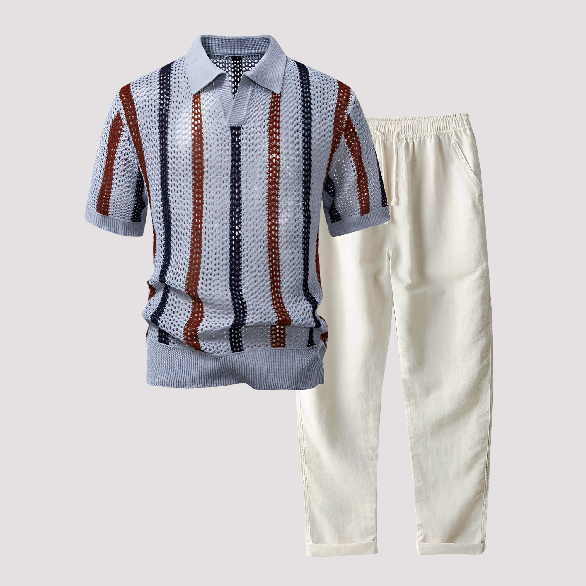 Richards - Bequemes Streifen-Polo mit Hosen-Kombination