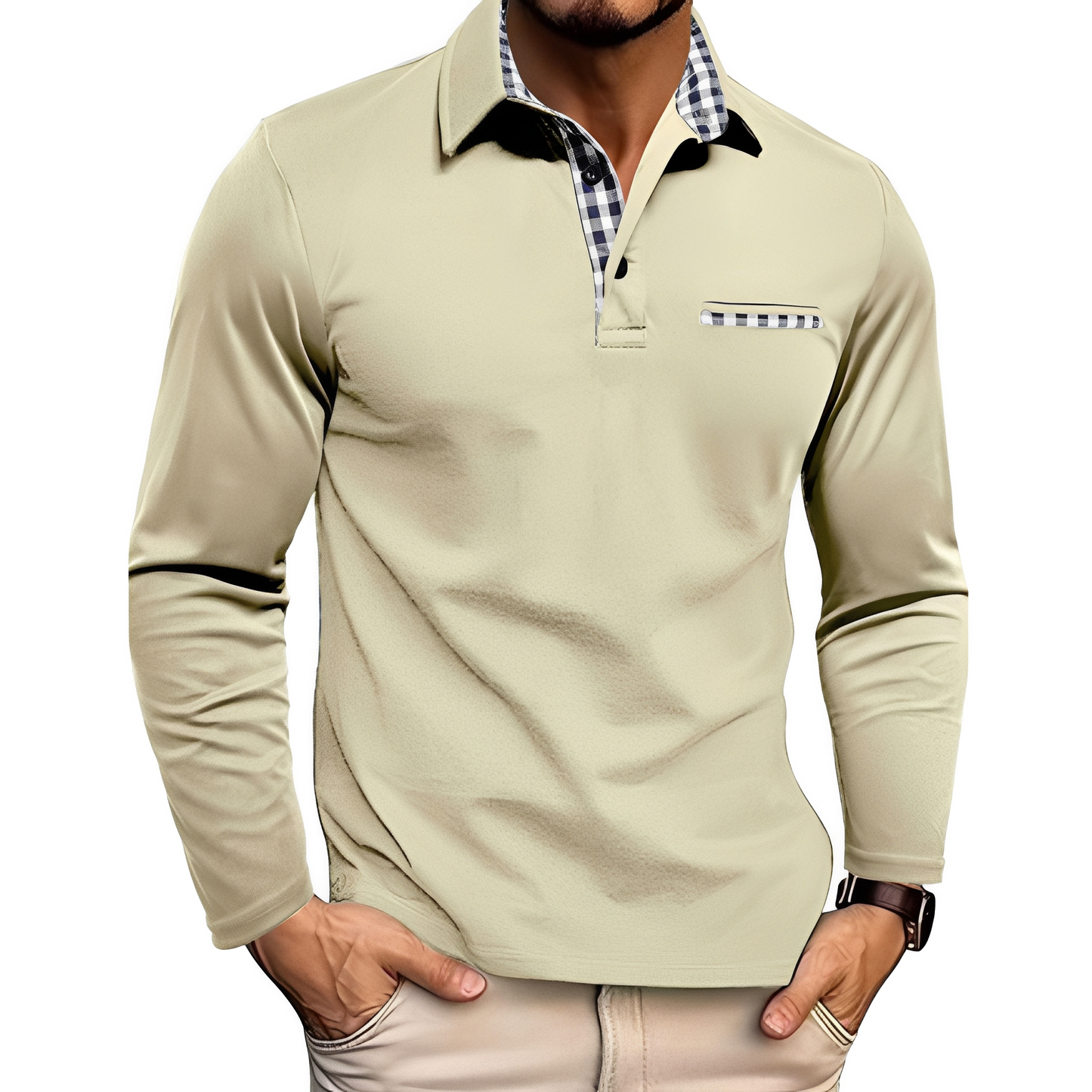 Gerald - Polo mit langen Ärmeln elegant für Männer