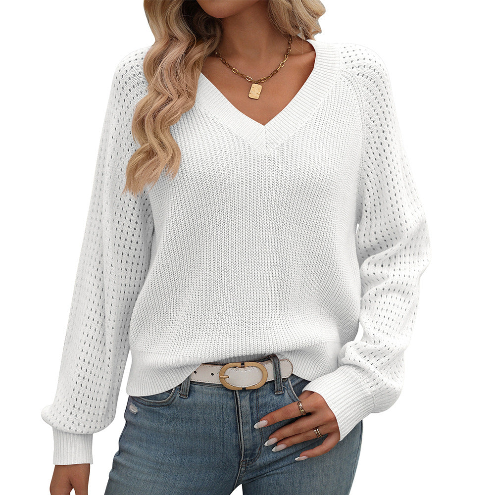 Poppy - Eleganter Pullover mit V-Ausschnitt für Frauen
