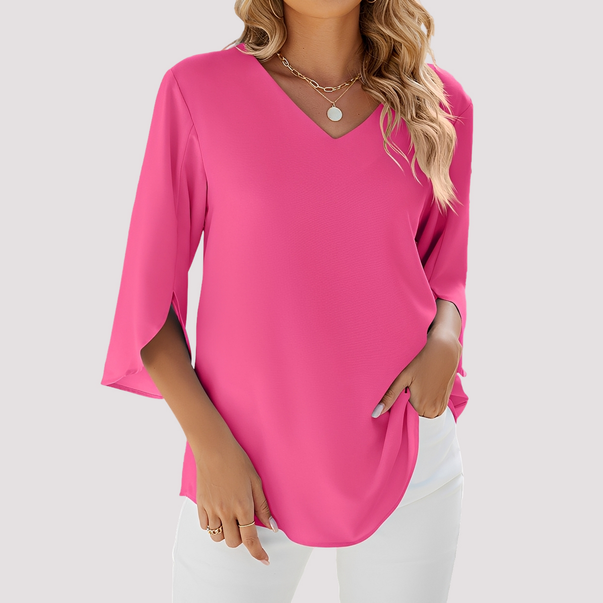 Vanessa - Bluse elegant mit V-Ausschnitt für Frauen