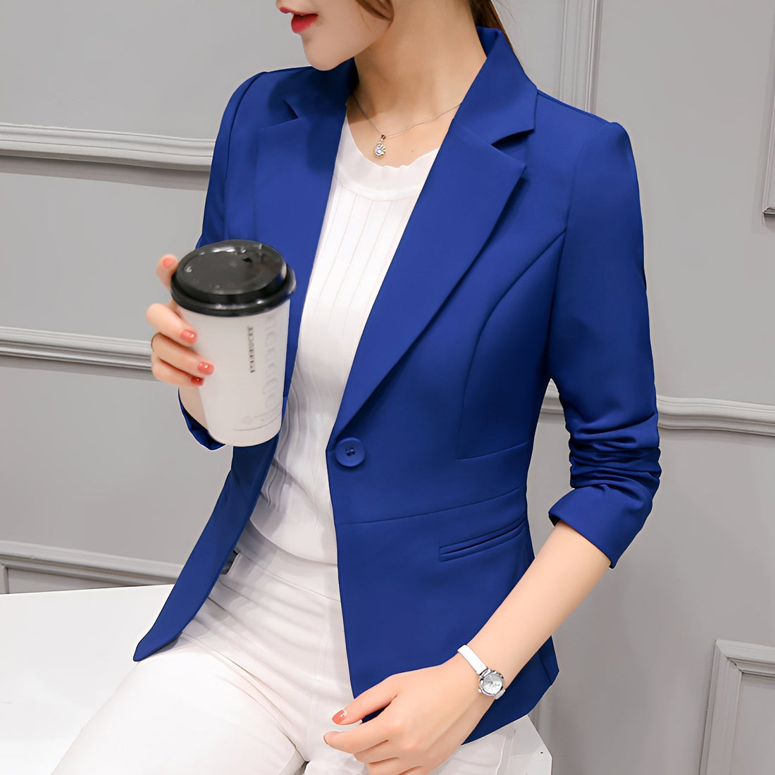 Lindy - Eleganter Blazer mit einem Knopf für Frauen