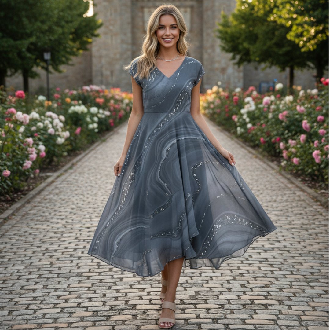 Eliana - Schickes Kleid mit V-Ausschnitt