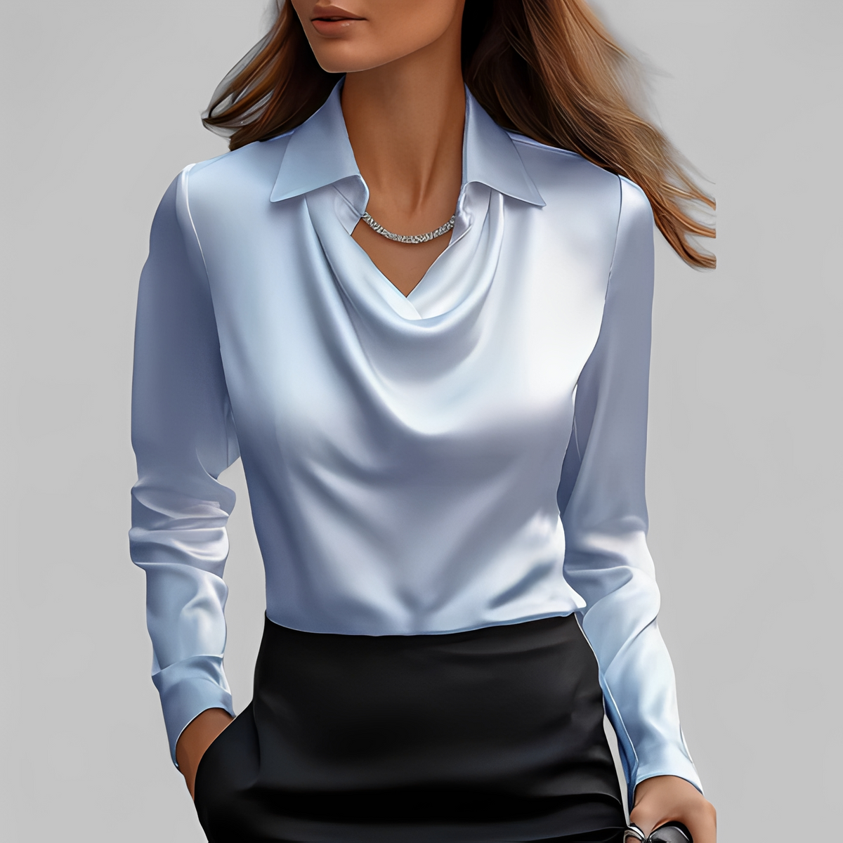 Emmalyn - Elegante drapierte Bluse für Damen