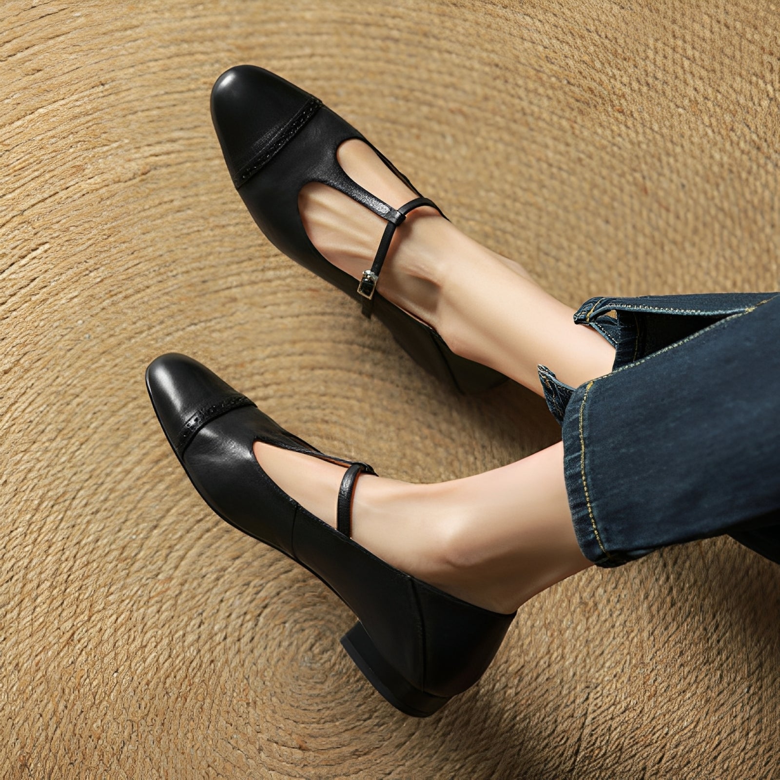 Bella - Moderne Ballerinas mit T-Schnalle