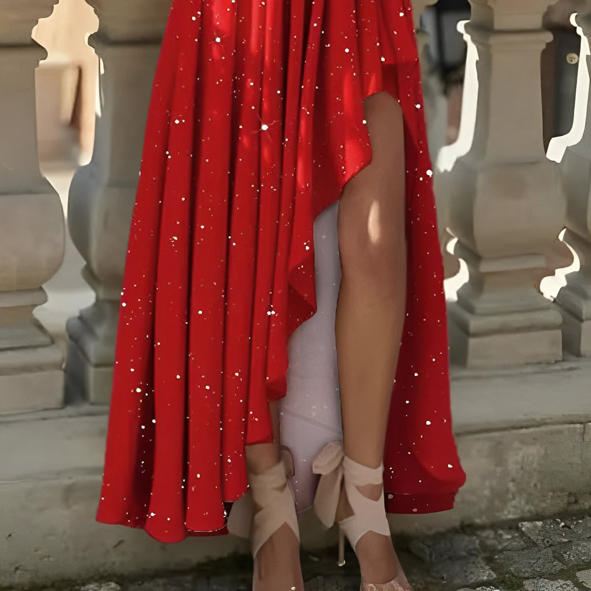 Damenkleid mit hoher Taille – Elegantes, fließendes Kleid für Sommer, Feiern und Alltag
