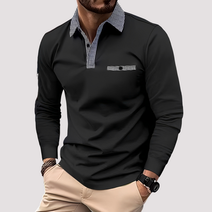 Aidan - Elegantes Polo mit langen Ärmeln für Herren