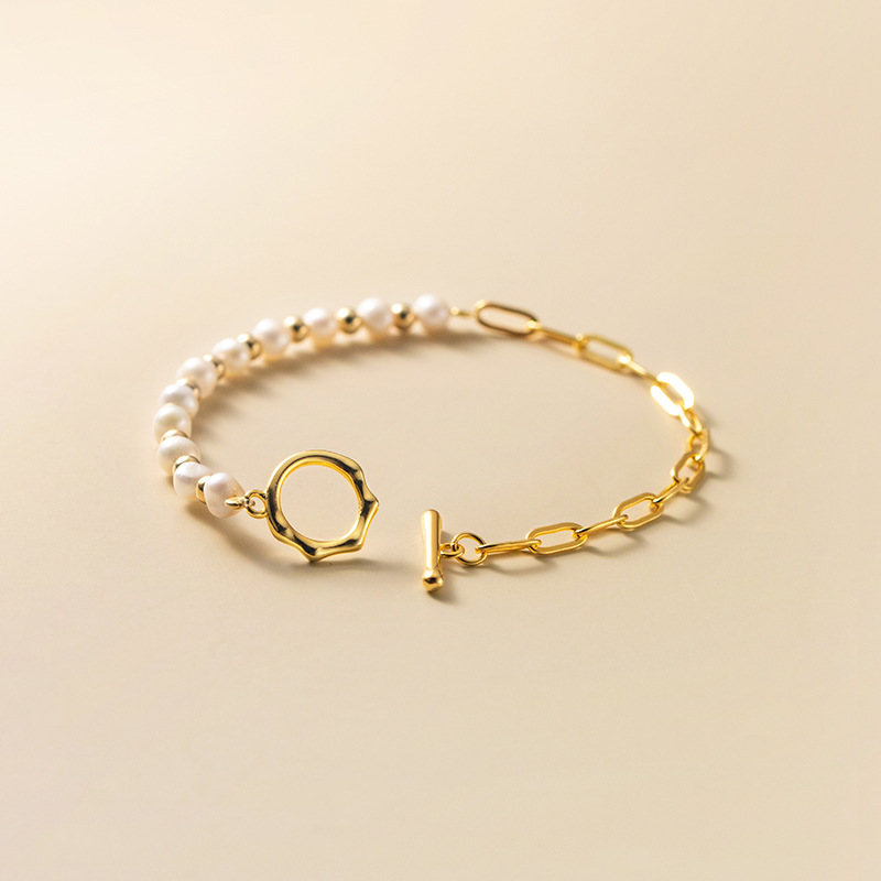 Halbseitiges Perlenarmband - Halb und halb Perlenarmband