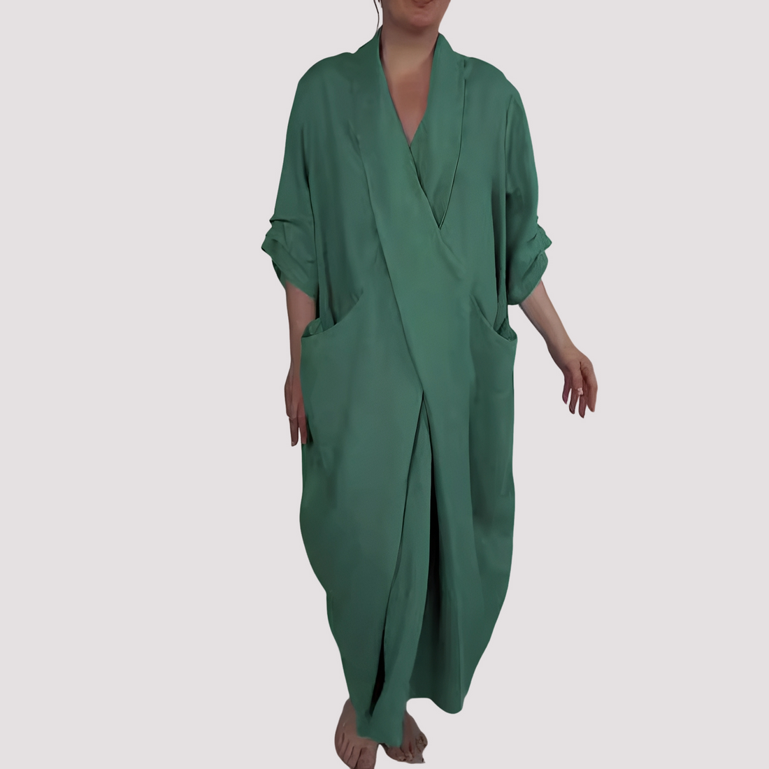 Alicia - Langes lockeres Kleid mit Tasche für Frauen