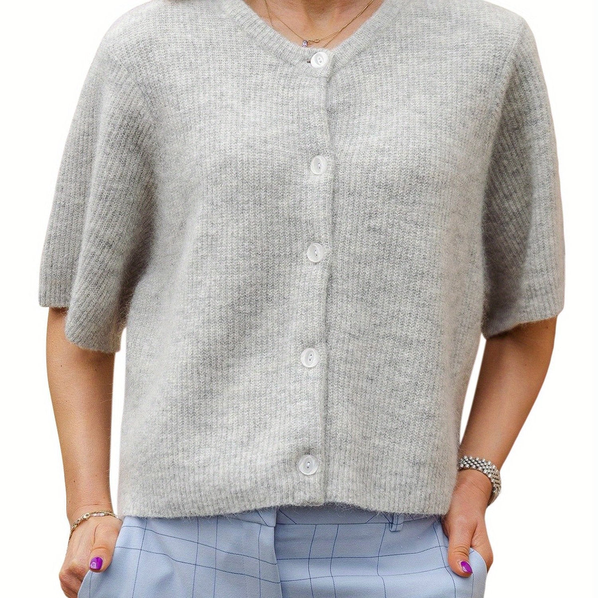 Margie - Lockerer Cardigan mit kurzen Ärmeln für Damen