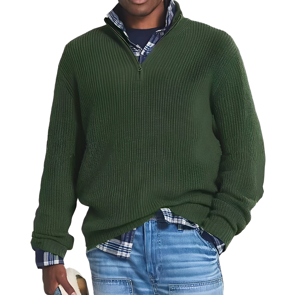 Edward - Schicker Pullover mit halbem Reißverschluss