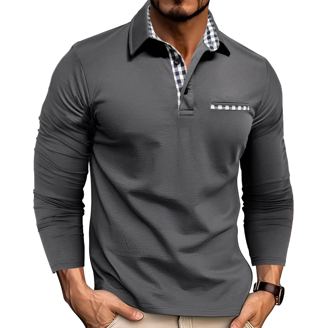 Jerome - Bequemes Herren-Poloshirt mit langen Ärmeln