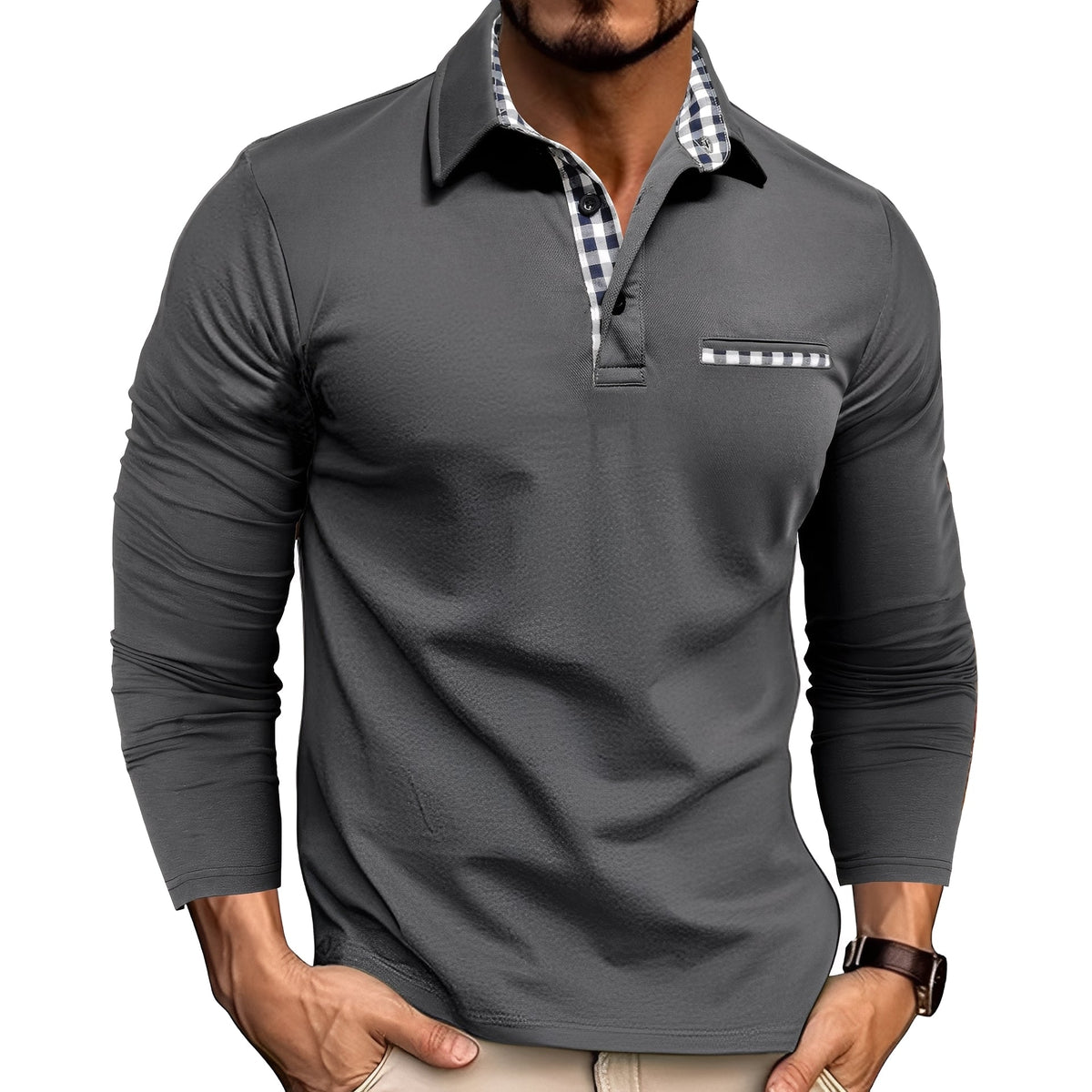 Jerome - Bequemes Herren-Poloshirt mit langen Ärmeln