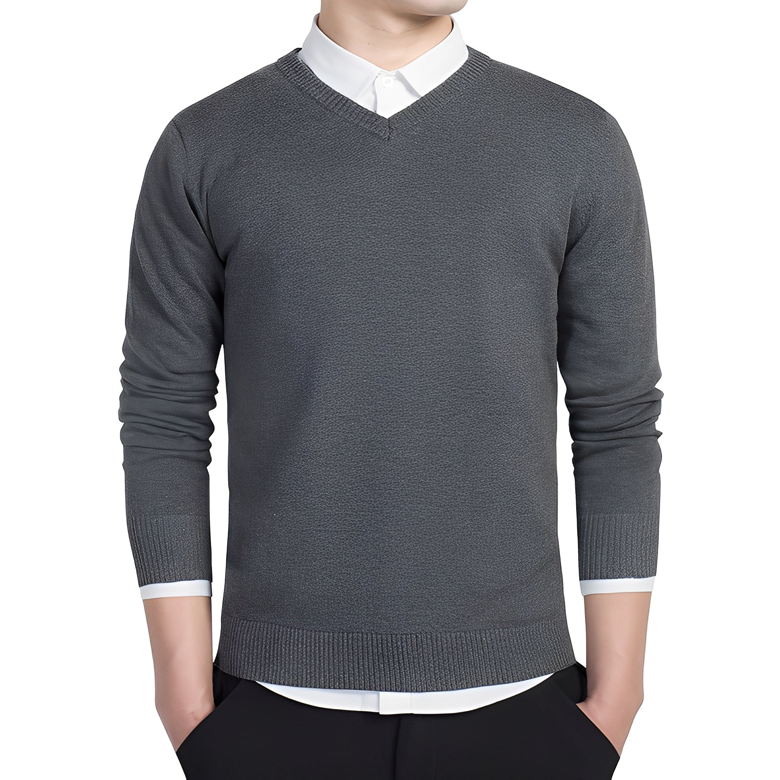 Tom - Bequemer Herrenpullover mit V-Ausschnitt