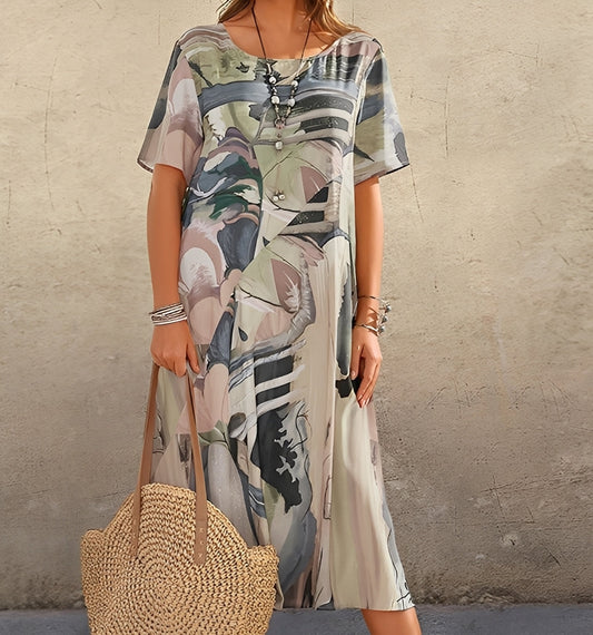 Alexa - Kleid mit schickem Druck und lockerem Schnitt für Frauen