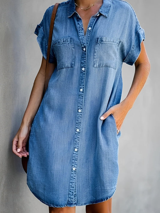 Mabel - Elegantes Jeanskleid mit Knopfleiste für Frauen