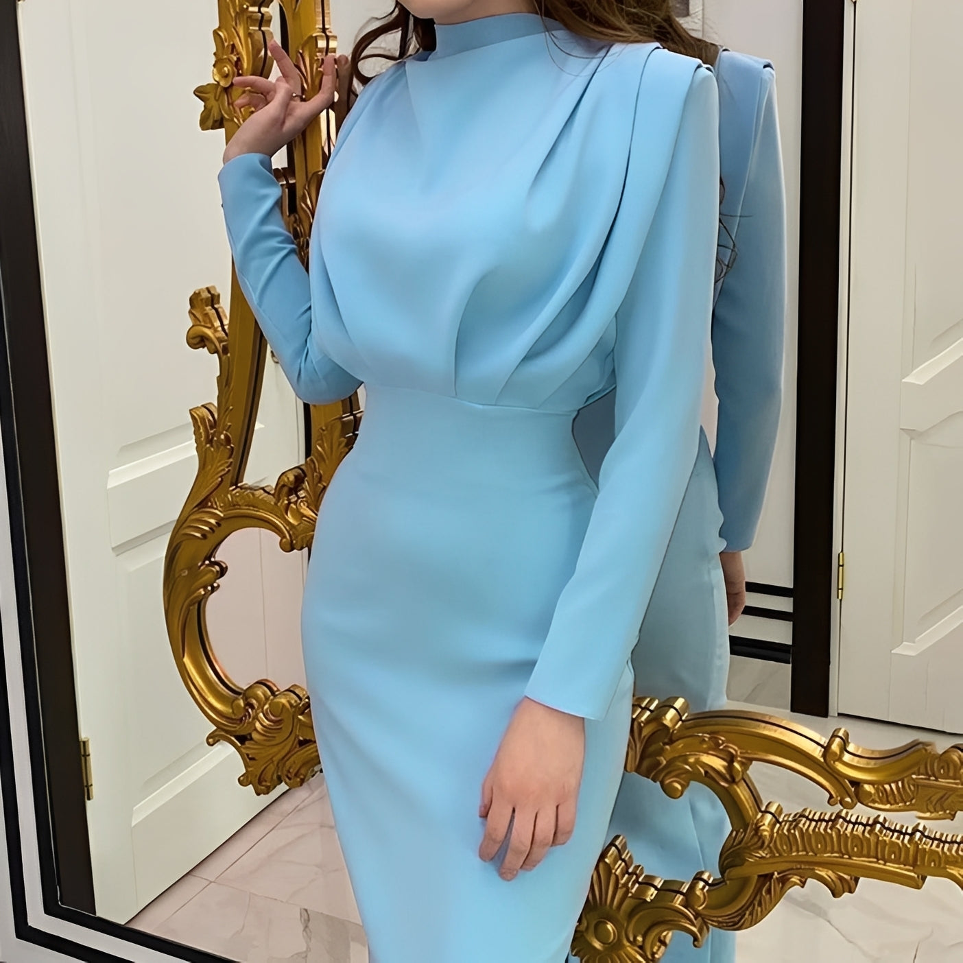 Bonnie - Elegantes, drapiertes Midi-Kleid für Frauen