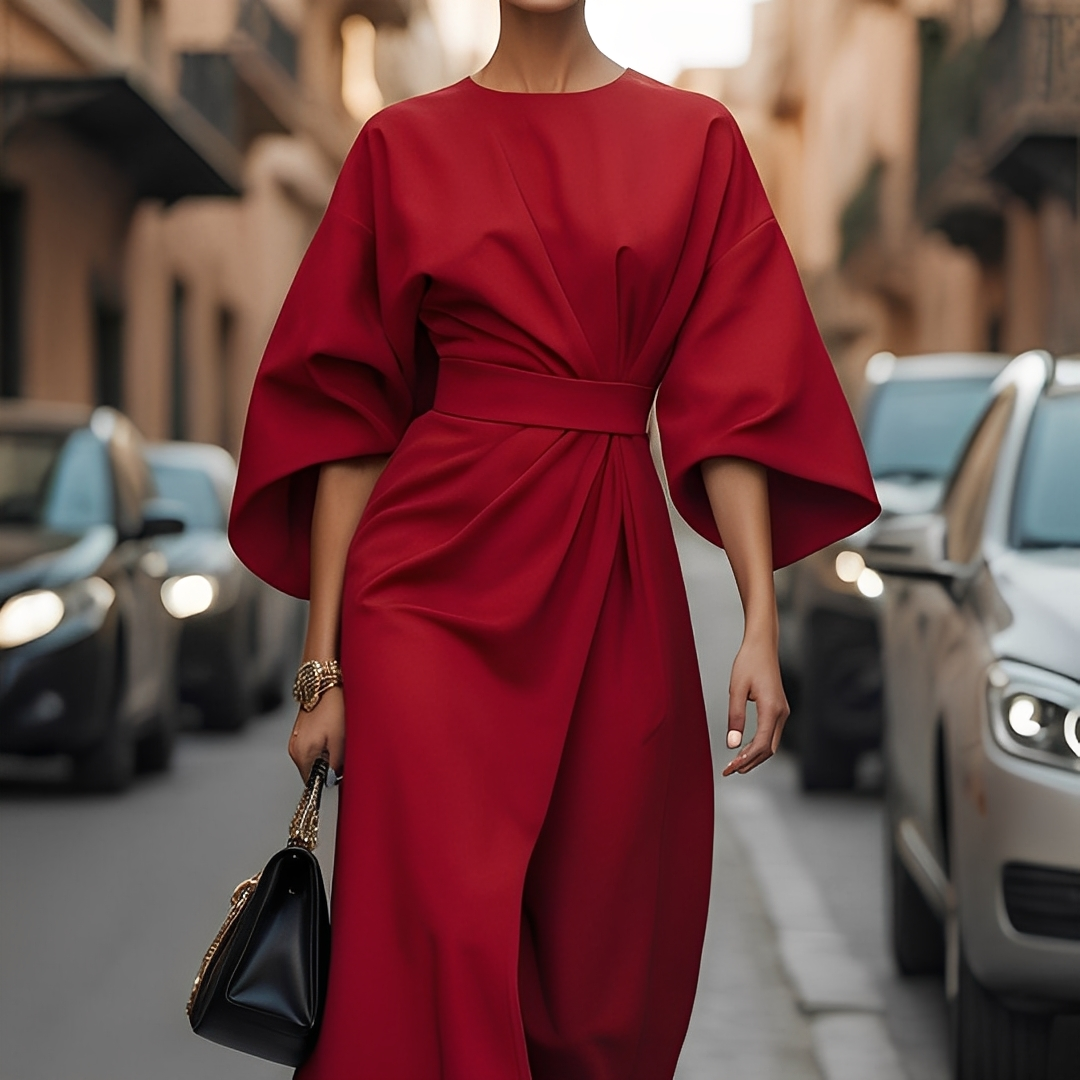 Lauriane - Elegantes Damenkleid mit Laternenärmeln