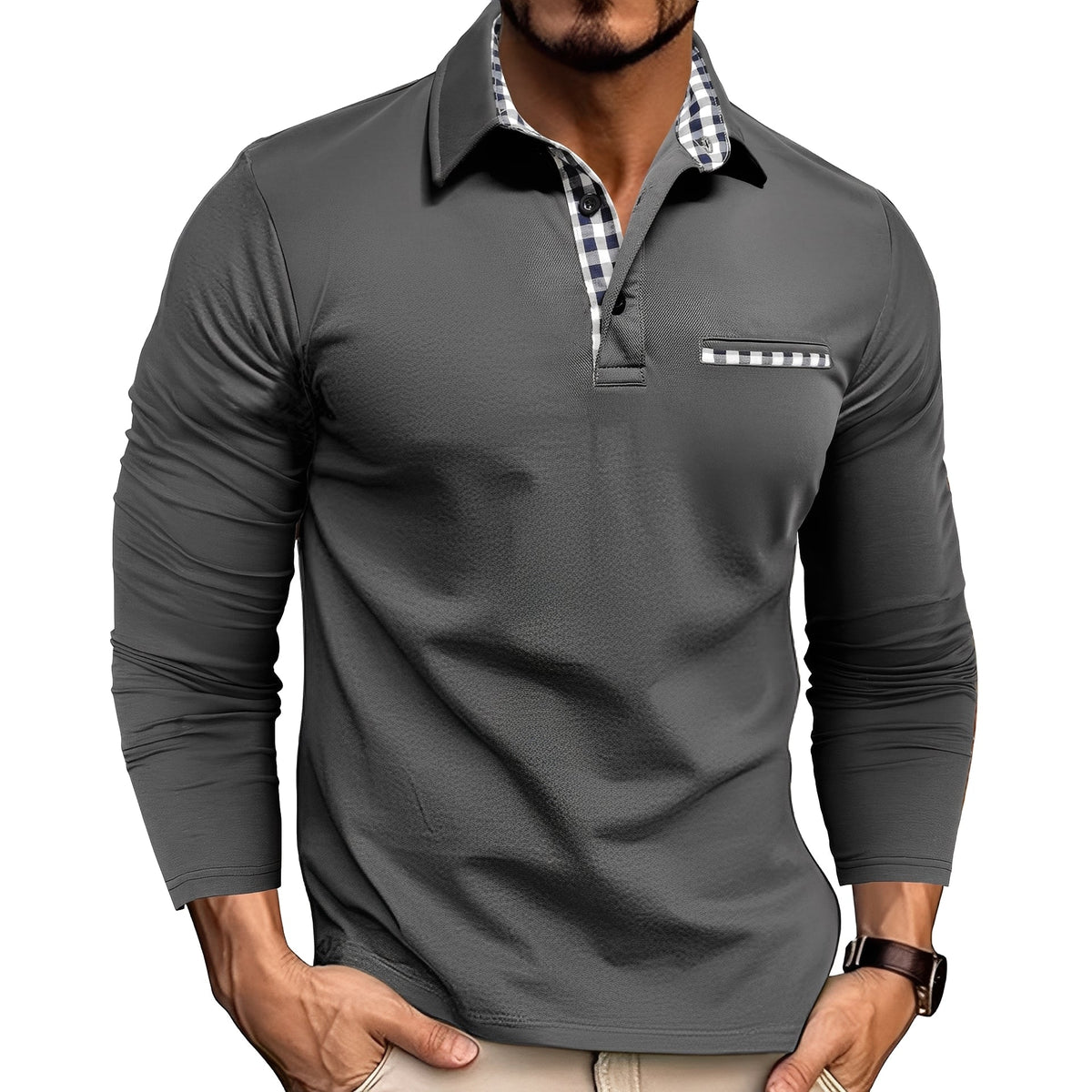 Grover - Bequemes Langarm-Poloshirt