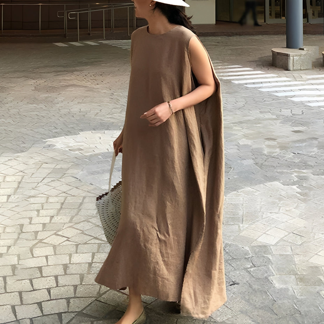 Carly - Plissiertes, ärmelloses Freizeitkleid für Damen