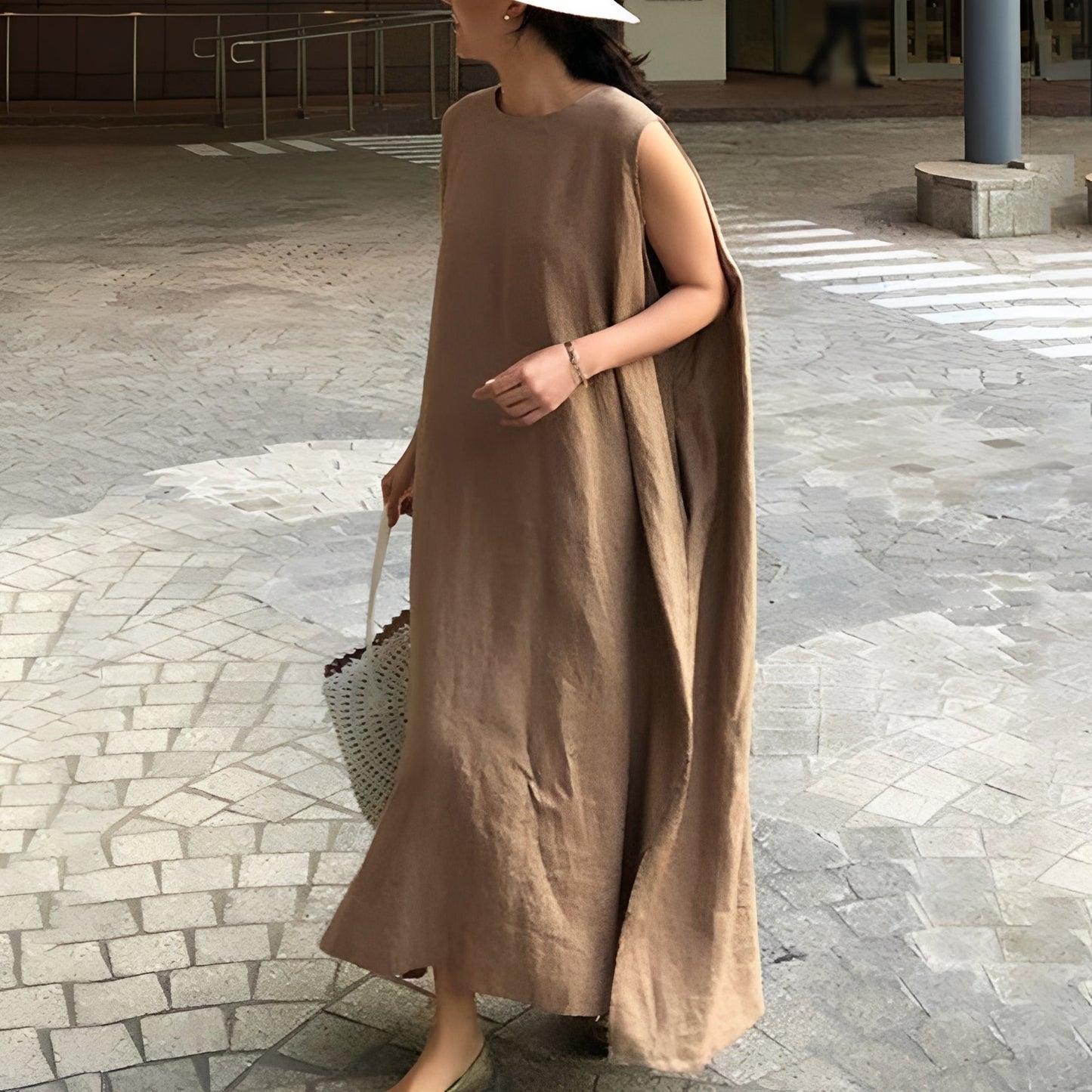 Carly - Plissiertes, ärmelloses Freizeitkleid für Damen