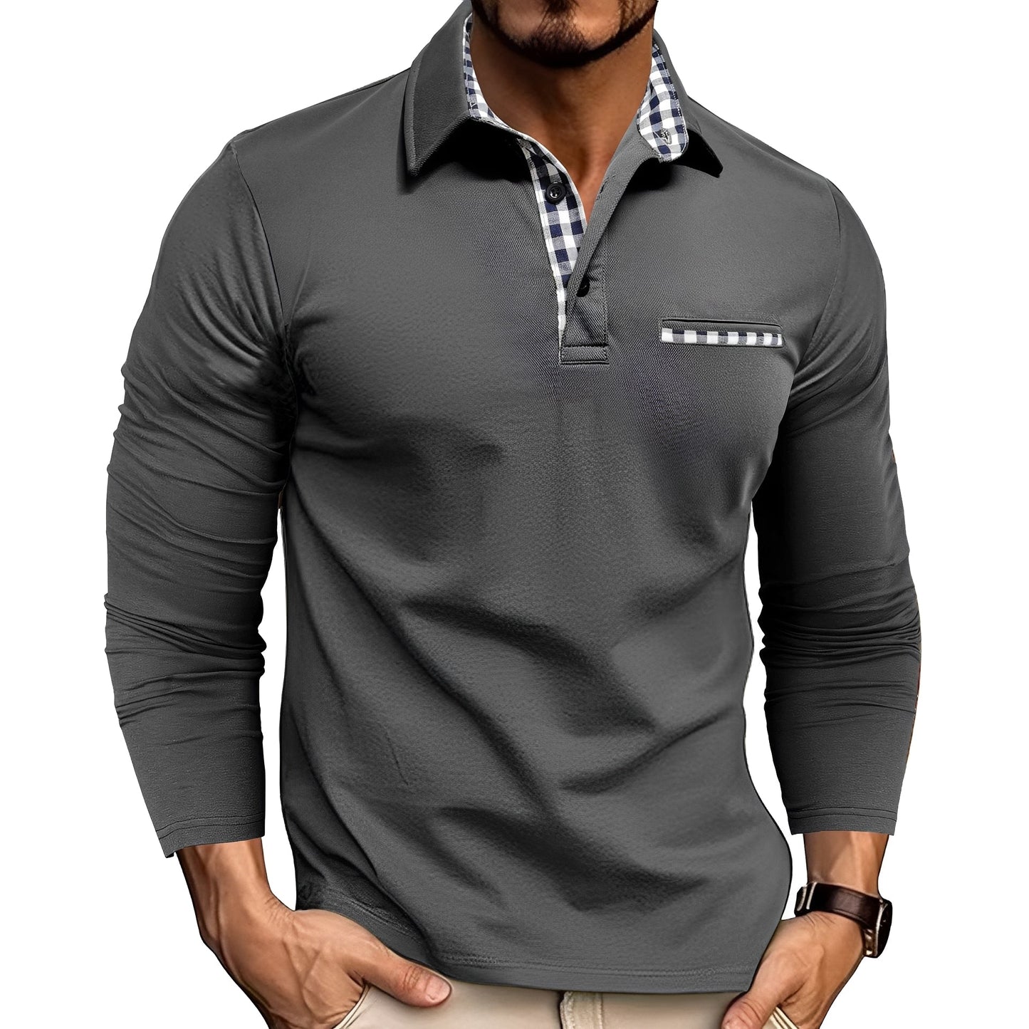 Gerald - Polo mit langen Ärmeln elegant für Männer