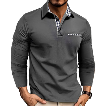 Gerald - Polo mit langen Ärmeln elegant für Männer