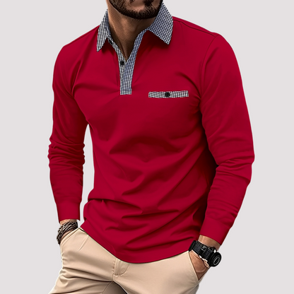 Aidan - Elegantes Polo mit langen Ärmeln für Herren