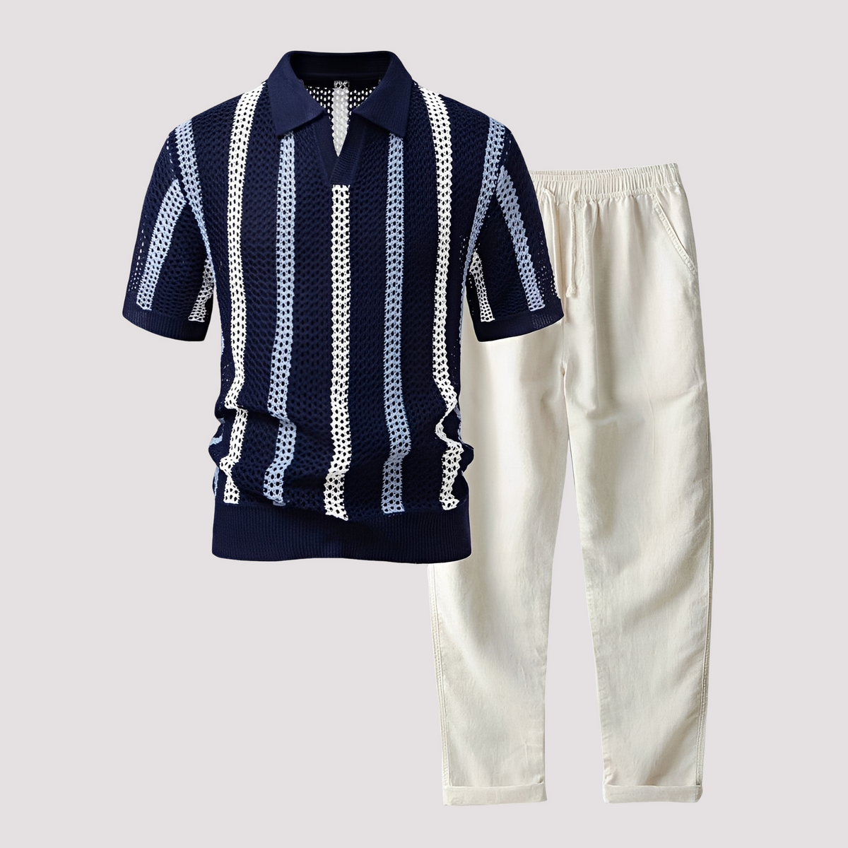 Richards - Bequemes Streifen-Polo mit Hosen-Kombination