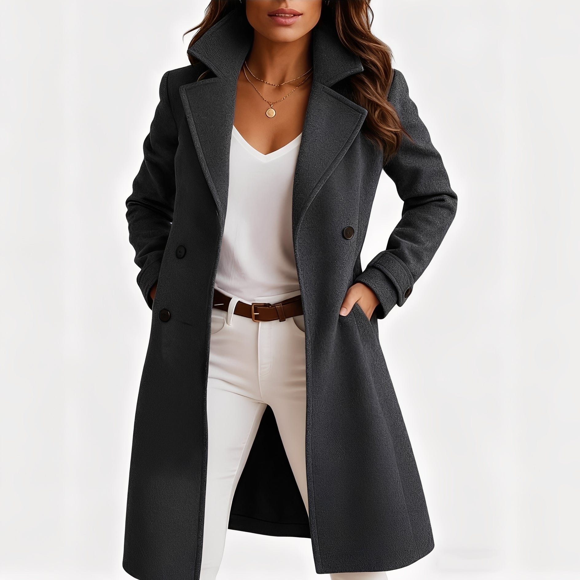 Camille - Elegant geschnittener Damenmantel mit einreihigem Stil