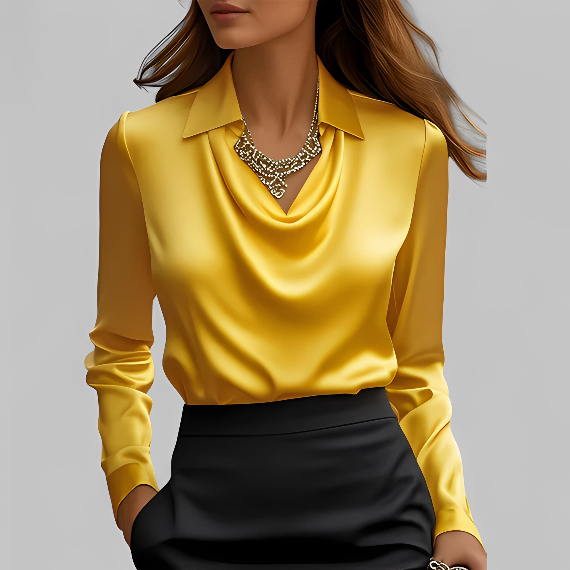 Emmalyn - Elegante drapierte Bluse für Damen