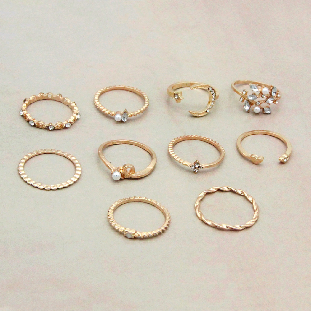 Ring-Set Mond und Stern - 10 Stück