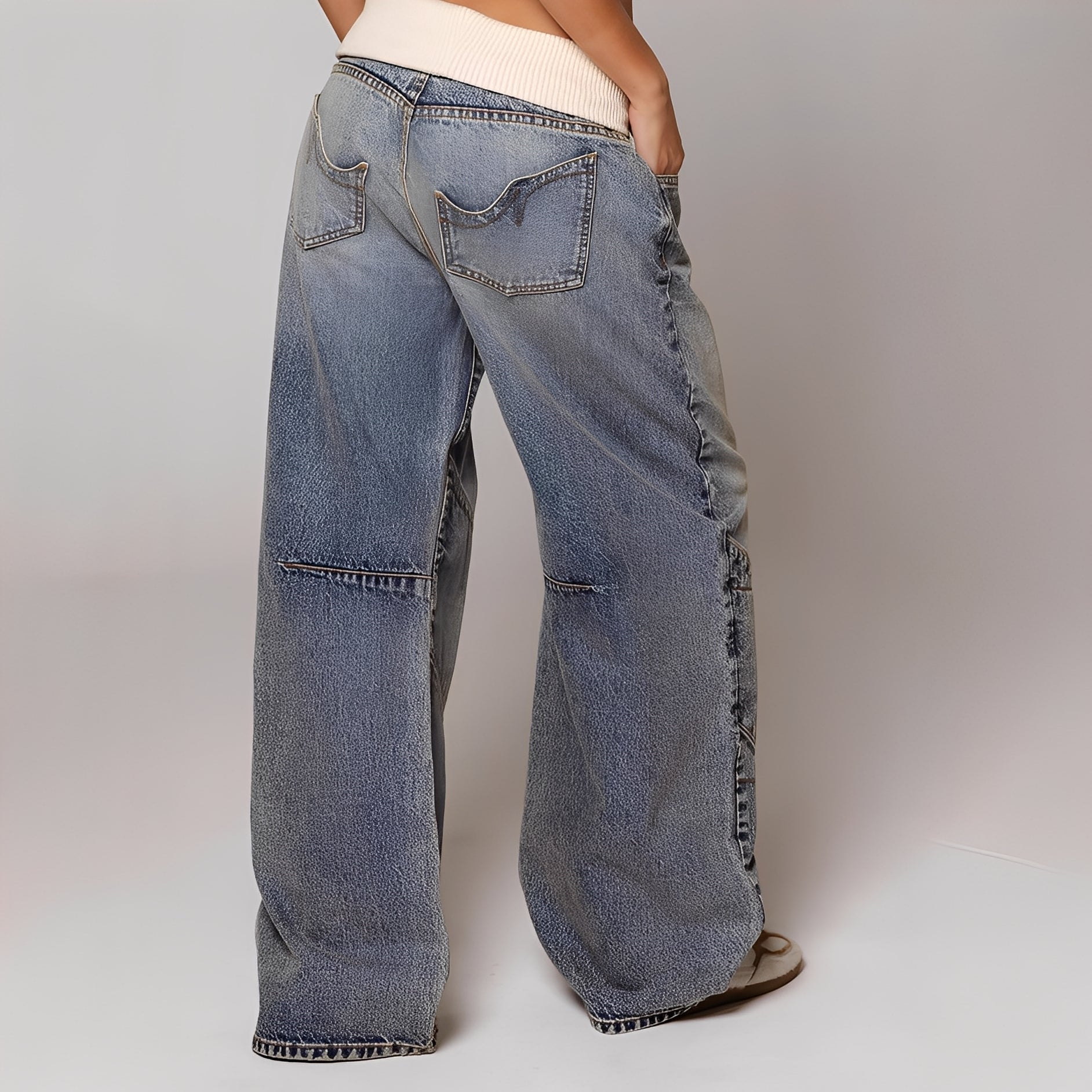 Vanessa - Komfortable, gewaschene Baggy-Jeans für Damen