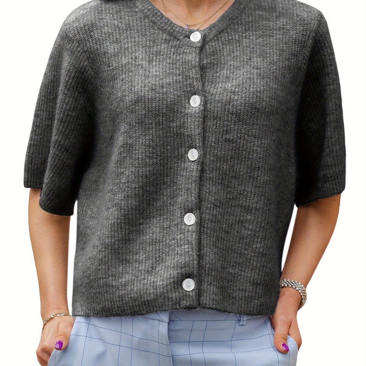 Margie - Lockerer Cardigan mit kurzen Ärmeln für Damen