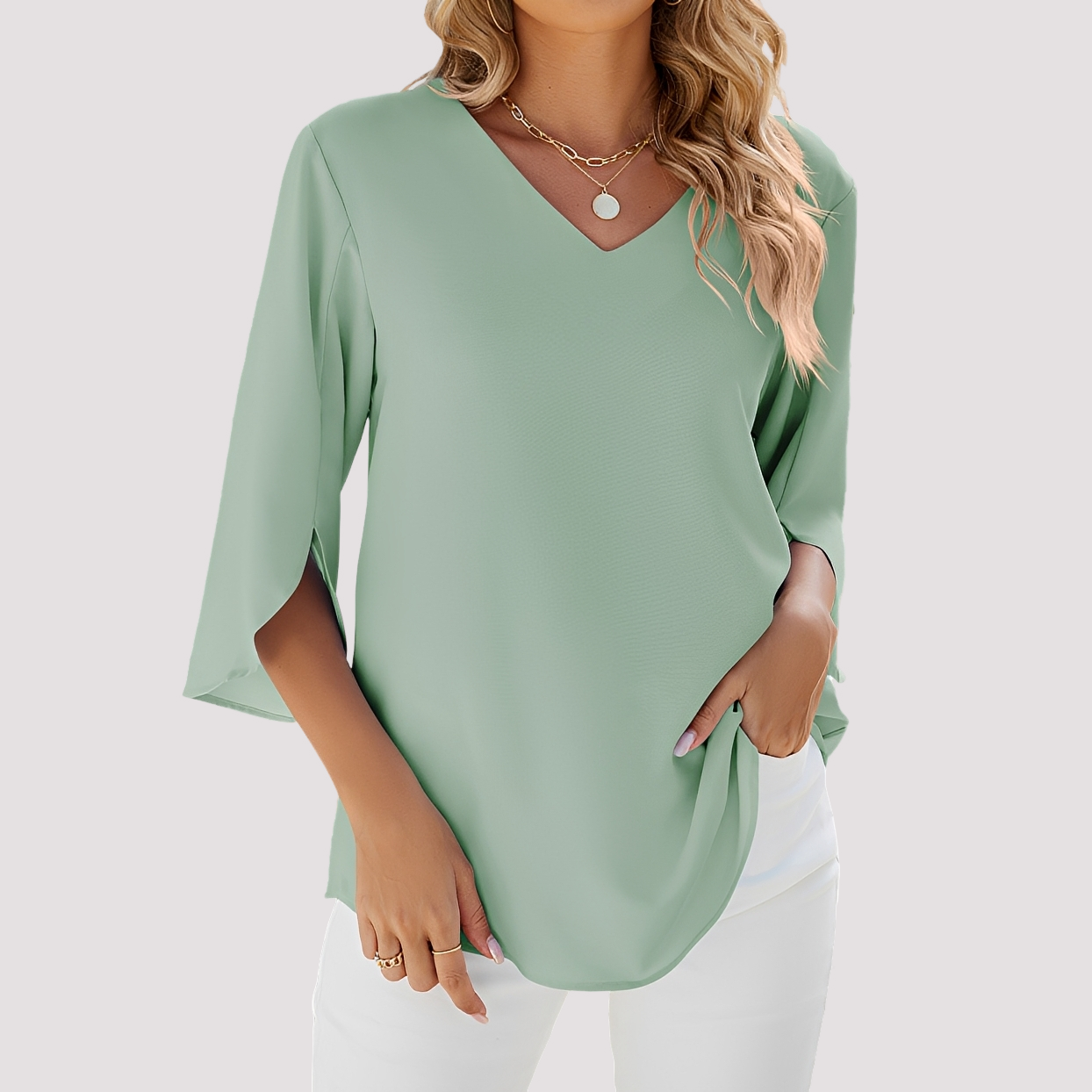Vanessa - Bluse elegant mit V-Ausschnitt für Frauen
