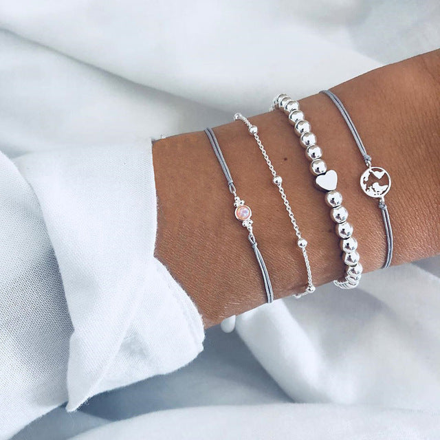 Alora – stilvolles Armbandset in Limettengrün