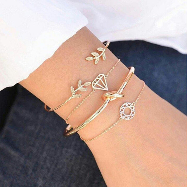 Alora – stilvolles Armbandset in Limettengrün