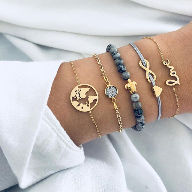 Alora – stilvolles Armbandset in Limettengrün