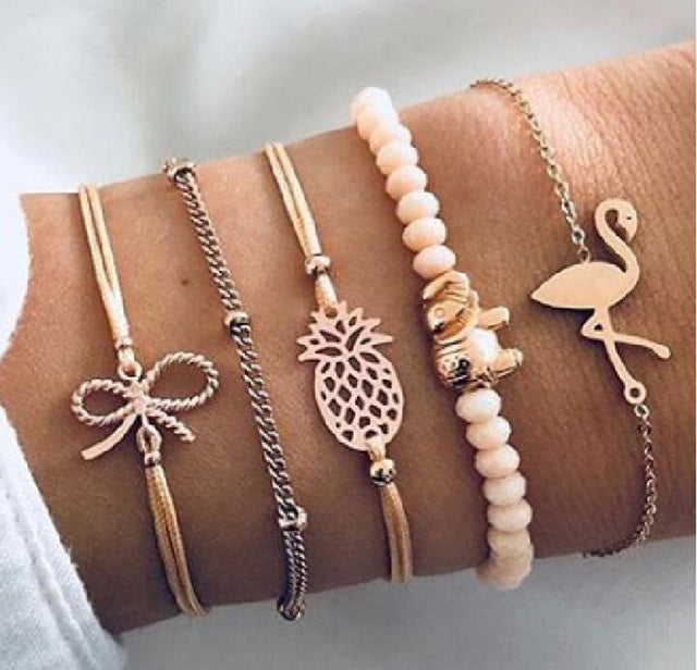 Alora – stilvolles Armbandset in Limettengrün