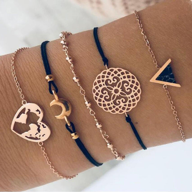 Alora – stilvolles Armbandset in Limettengrün
