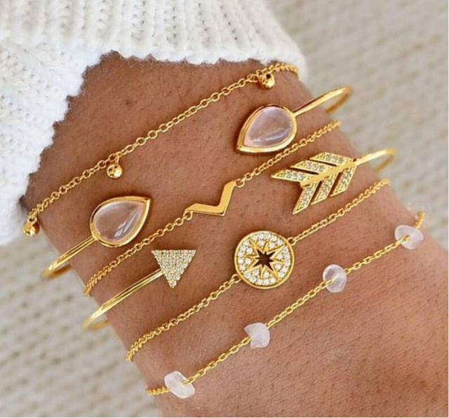 Alora – stilvolles Armbandset in Limettengrün