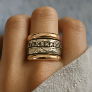 Maellie – Breite Vintage-Ringe aus Gold und Silber