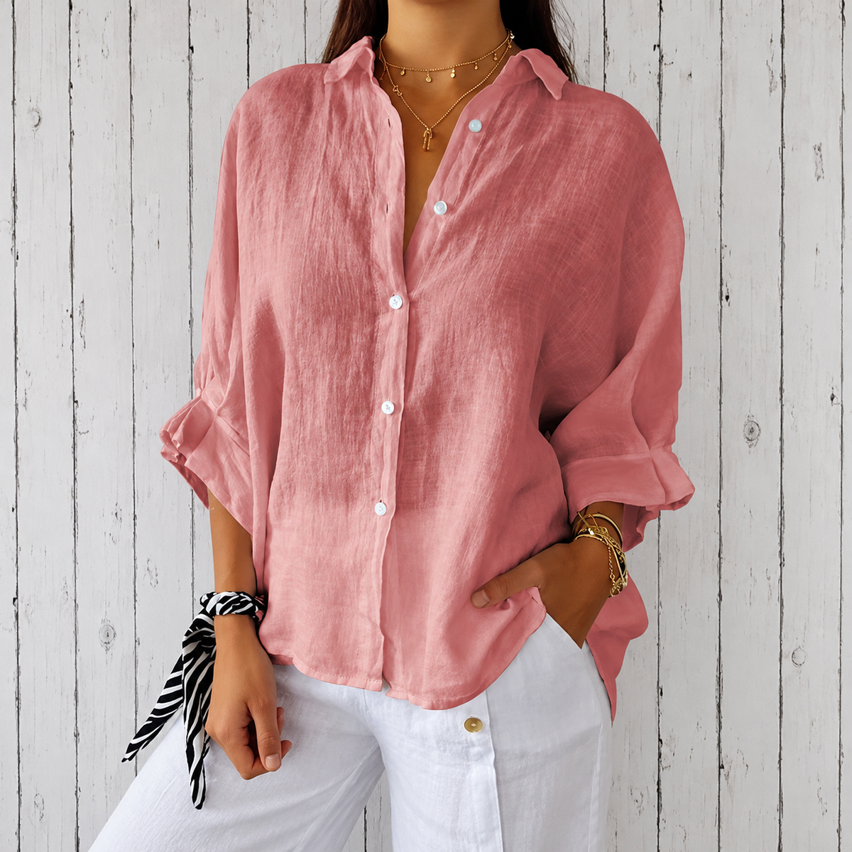 Madison - Elegante Bluse mit traditionellem Schnitt und Knöpfen