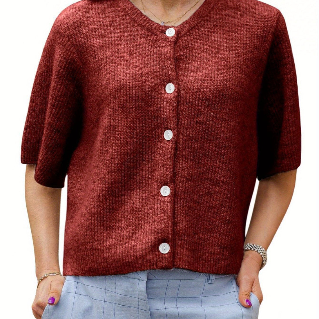 Margie - Lockerer Cardigan mit kurzen Ärmeln für Damen