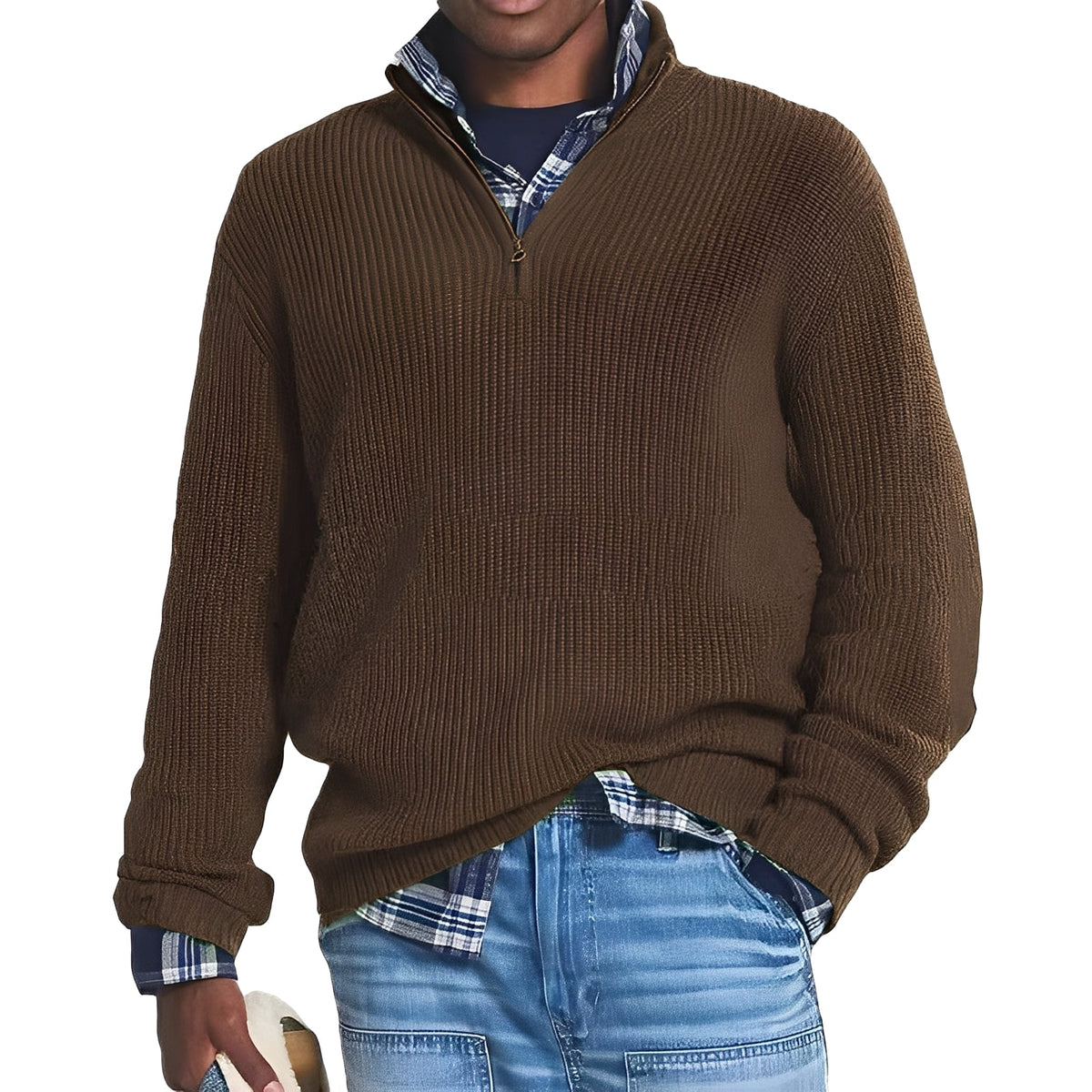 Edward - Schicker Pullover mit halbem Reißverschluss