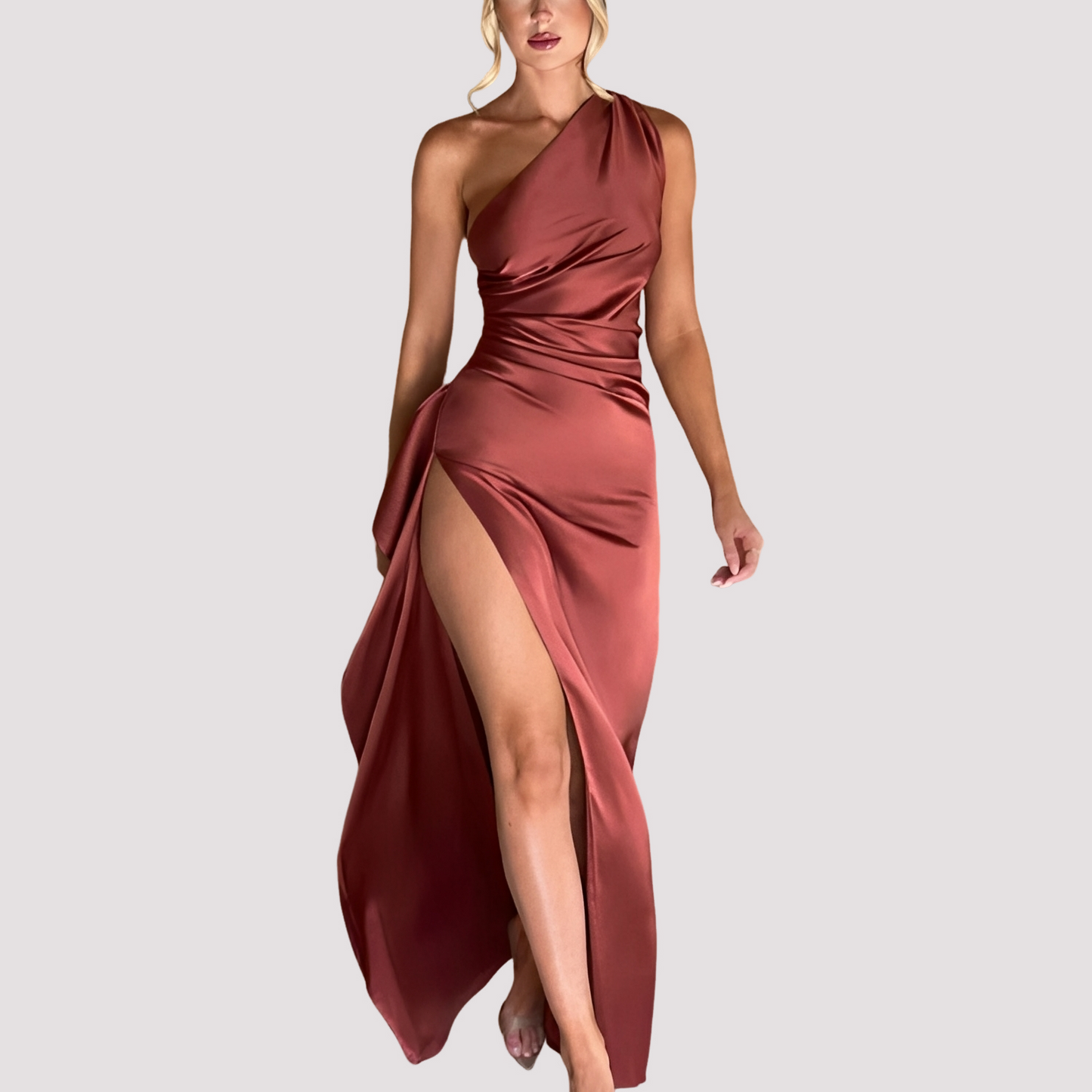 Claudia - Elegantes asymmetrisches Kleid mit Schlitz für Frauen
