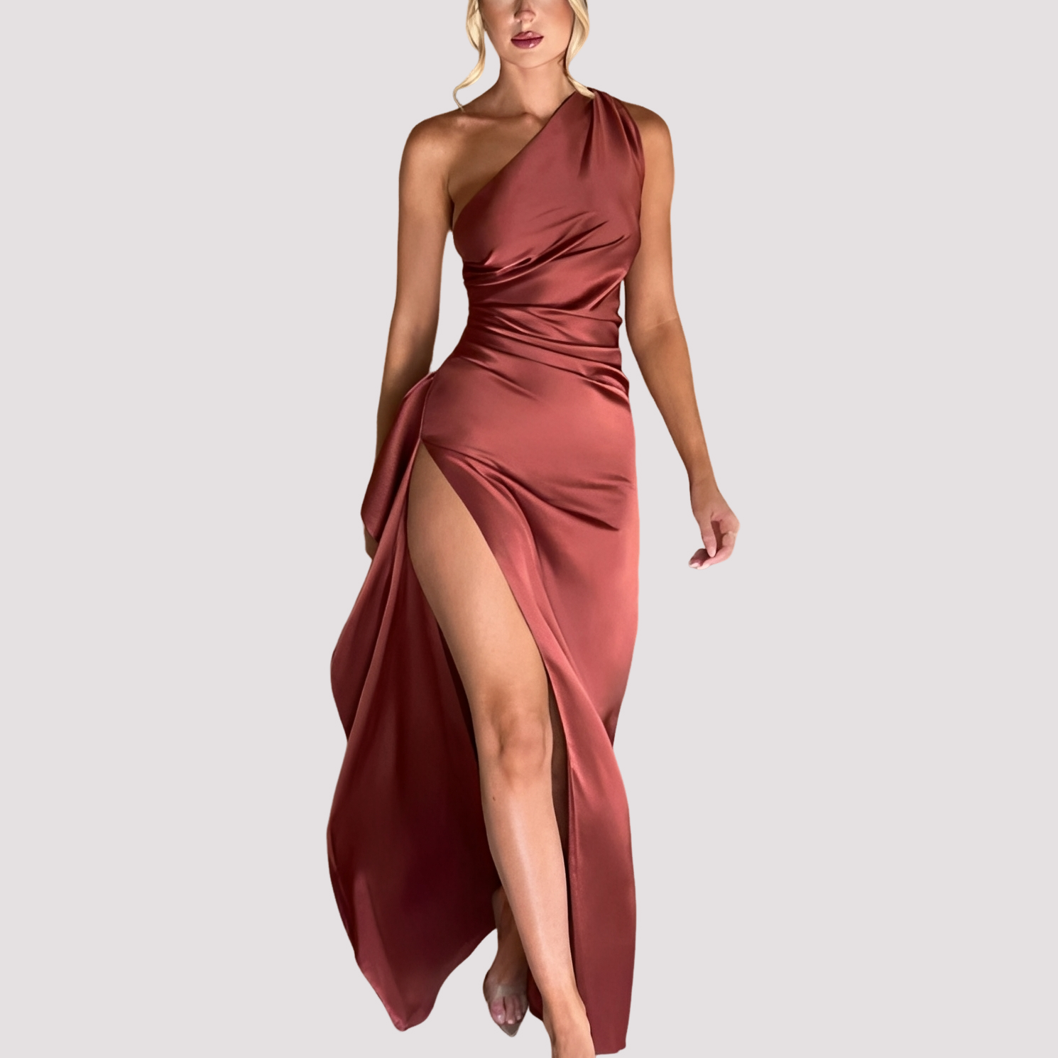 Claudia - Elegantes asymmetrisches Kleid mit Schlitz für Frauen
