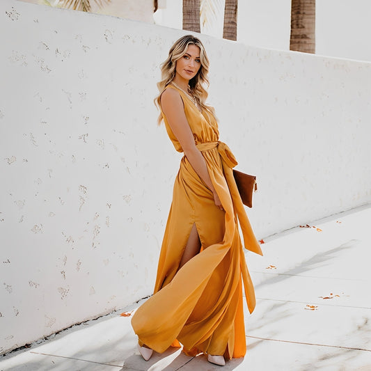 Jamie - Elegantes Maxikleid mit seitlichem Schlitz für Frauen