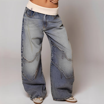 Vanessa - Komfortable, gewaschene Baggy-Jeans für Damen