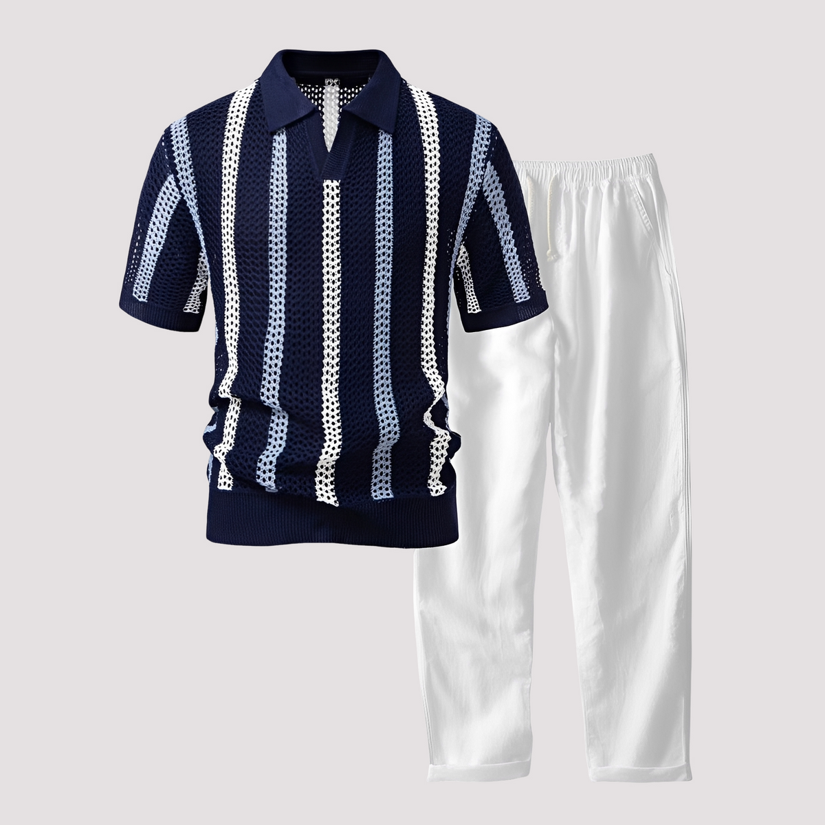 Richards - Bequemes Streifen-Polo mit Hosen-Kombination