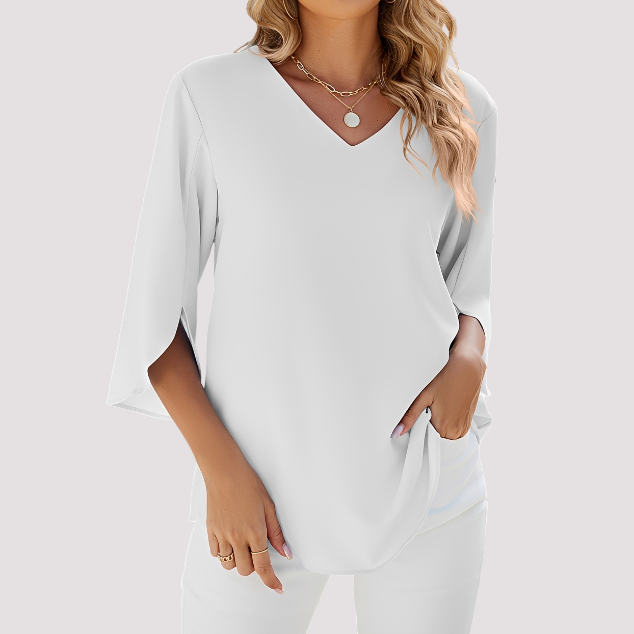 Vanessa - Bluse elegant mit V-Ausschnitt für Frauen